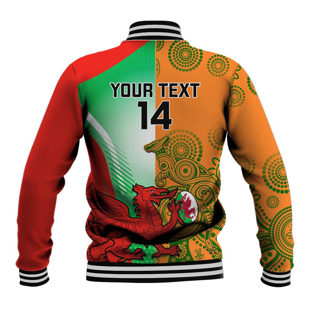 Custom Australia And Wales Rugby Baseball Jacket Wallabies Welsh Mascots Dynamic Version