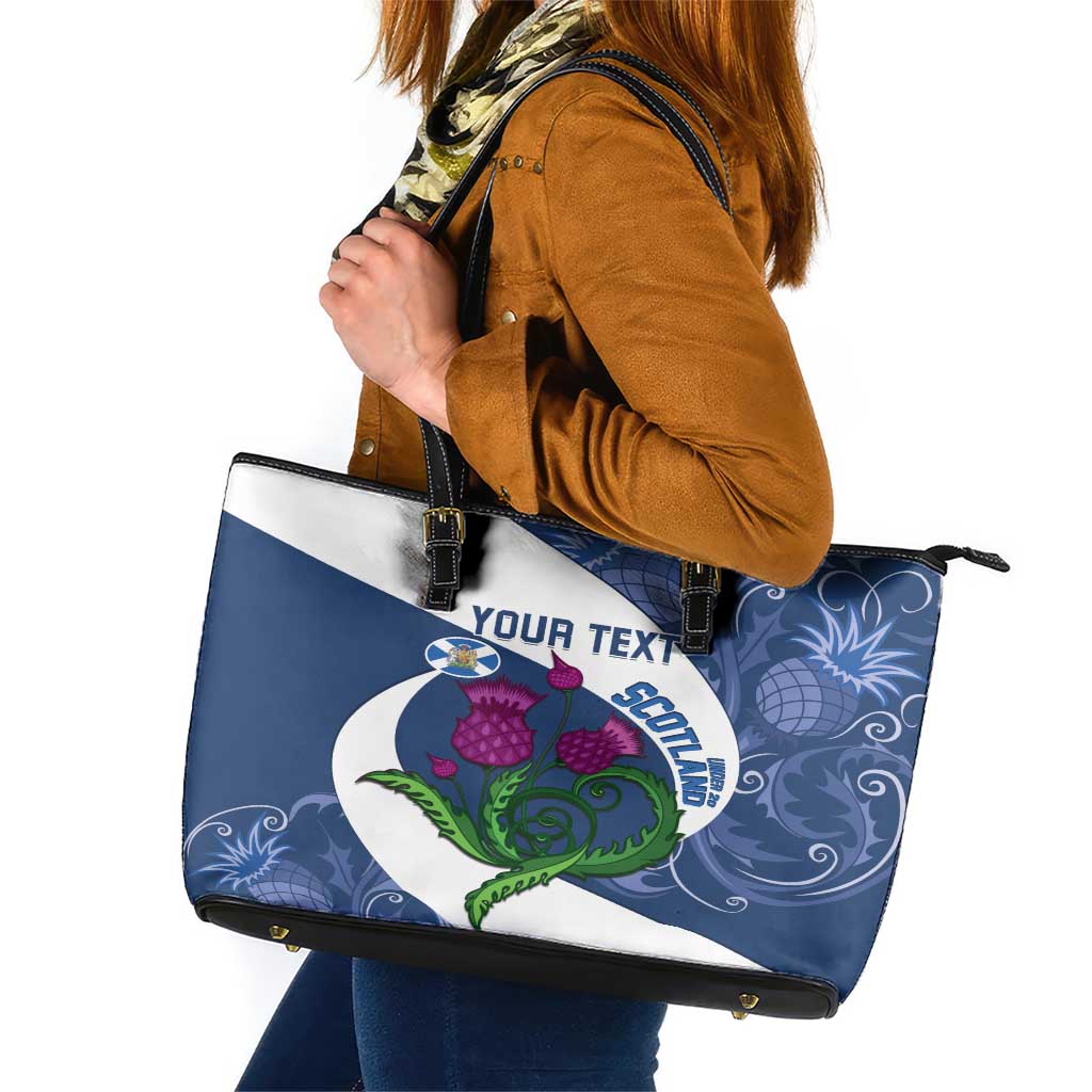 Custom Scotland Rugby Leather Tote Bag 2024 Go Champions Scottish Thistles