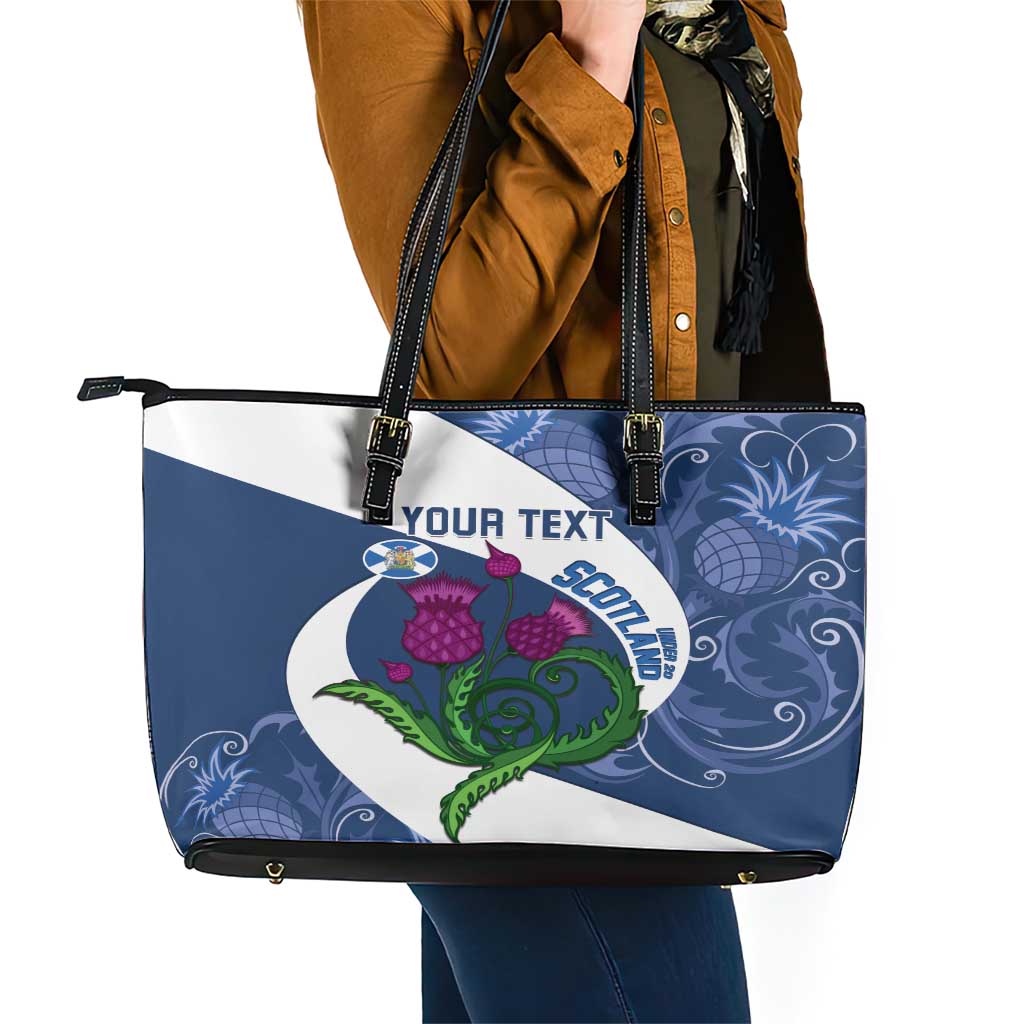 Custom Scotland Rugby Leather Tote Bag 2024 Go Champions Scottish Thistles