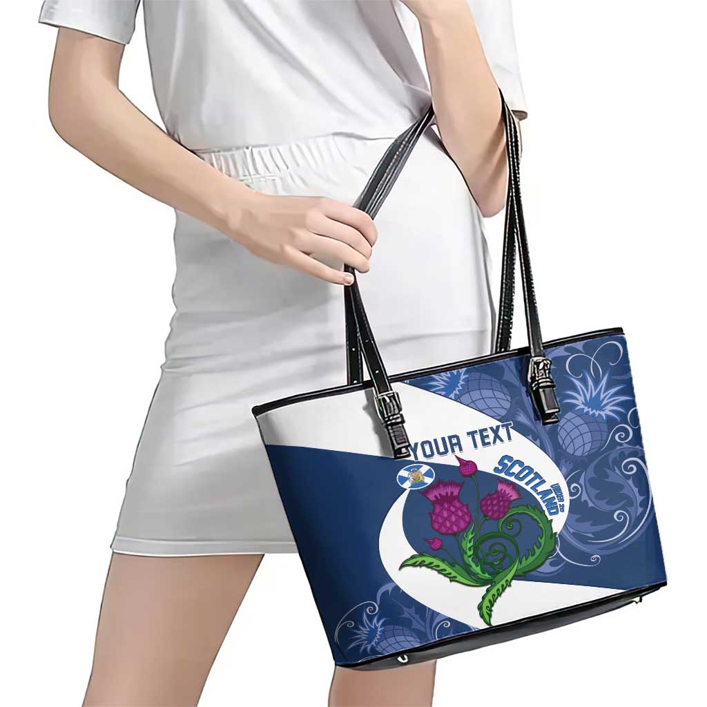 Custom Scotland Rugby Leather Tote Bag 2024 Go Champions Scottish Thistles