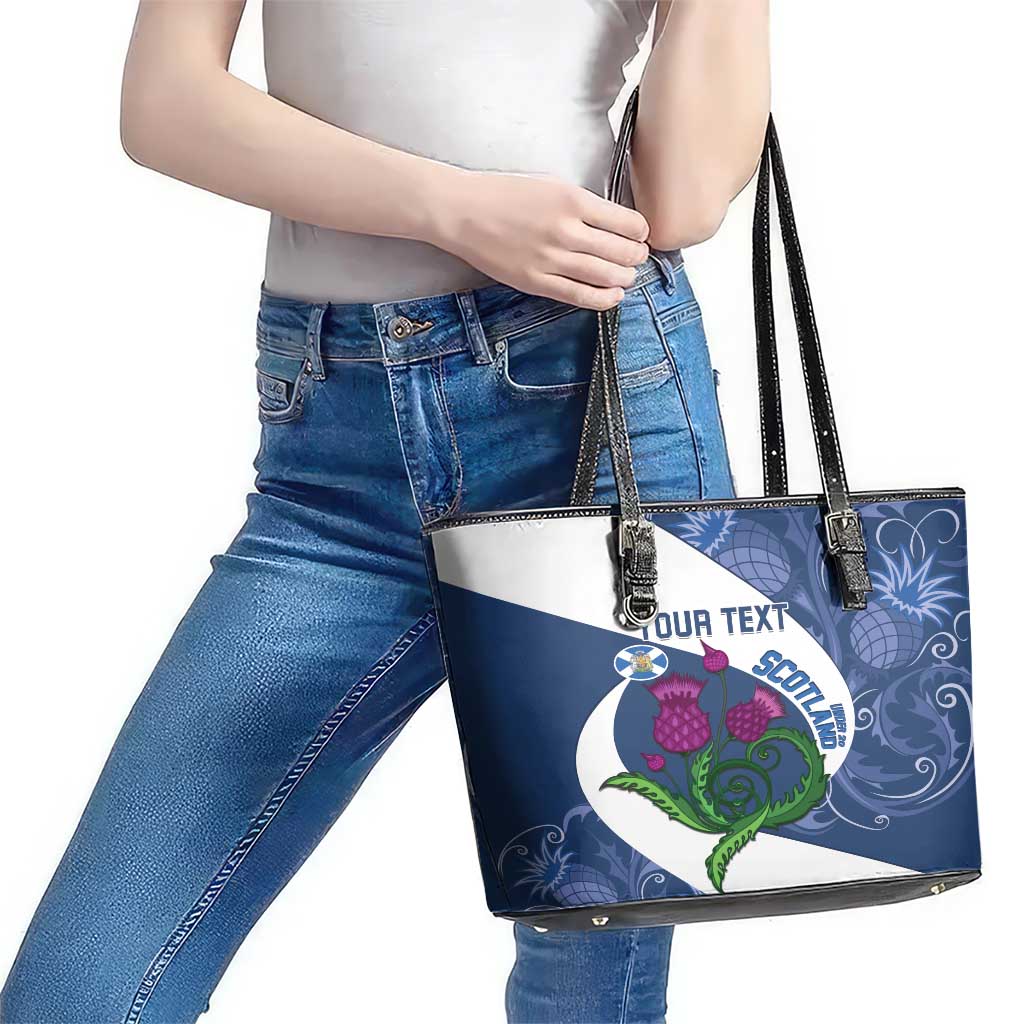 Custom Scotland Rugby Leather Tote Bag 2024 Go Champions Scottish Thistles