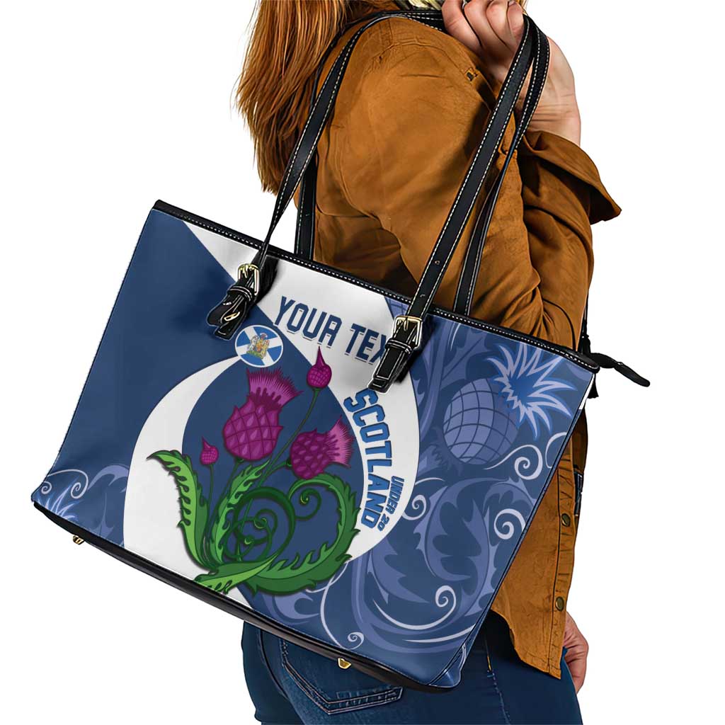 Custom Scotland Rugby Leather Tote Bag 2024 Go Champions Scottish Thistles