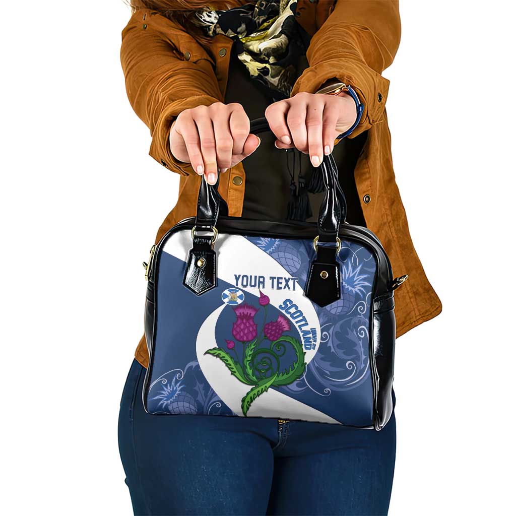 Custom Scotland Rugby Shoulder Handbag 2024 Go Champions Scottish Thistles