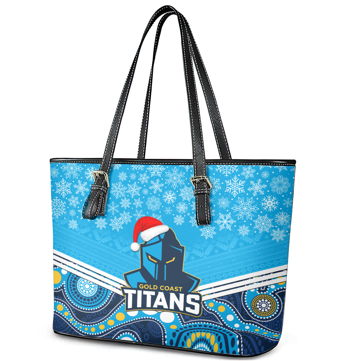 custom-titans-rugby-christmas-leather-tote-bag-merry-xmas-2023-mix-aboriginal-art