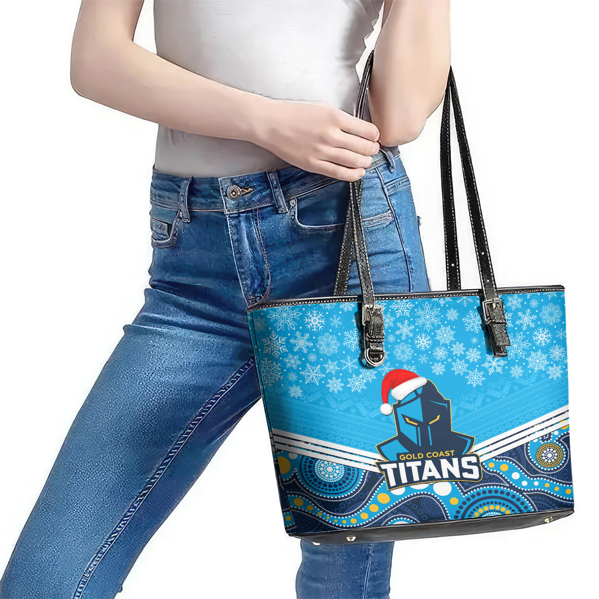 custom-titans-rugby-christmas-leather-tote-bag-merry-xmas-2023-mix-aboriginal-art