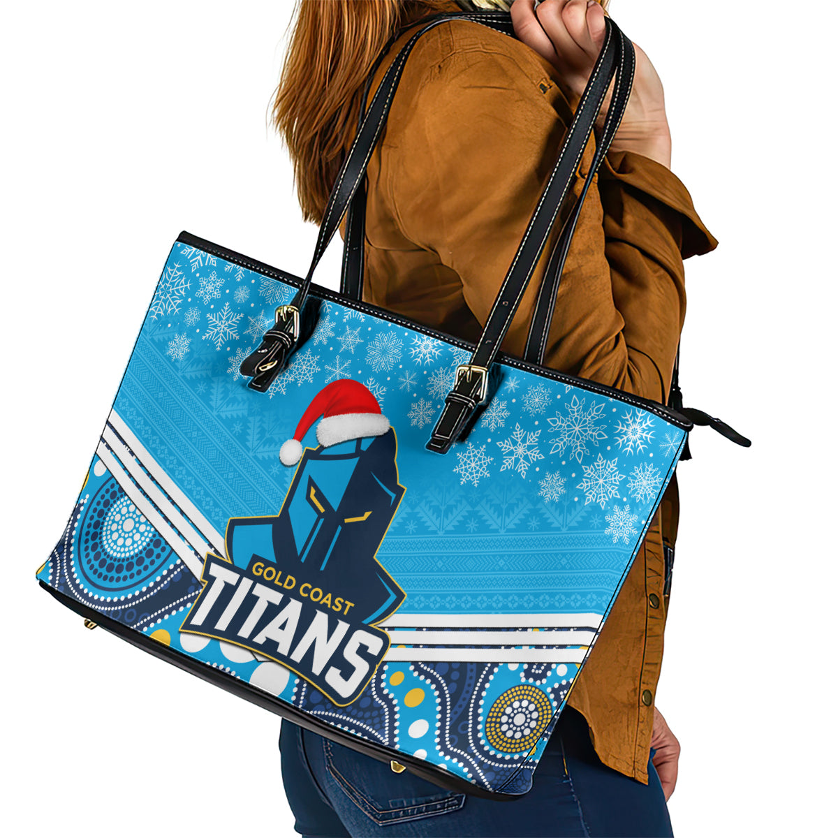 custom-titans-rugby-christmas-leather-tote-bag-merry-xmas-2023-mix-aboriginal-art