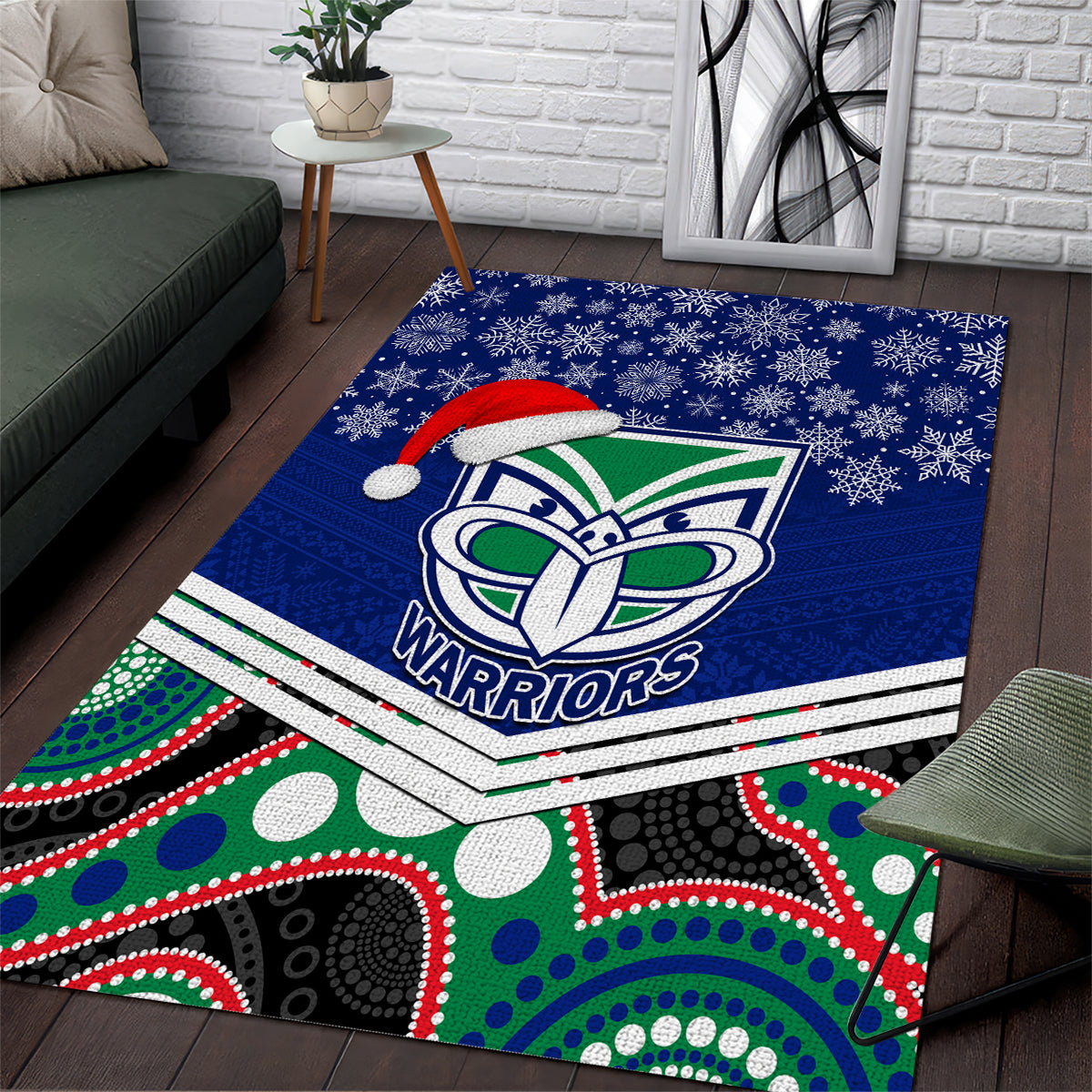 custom-warriors-rugby-christmas-area-rug-merry-xmas-2023-mix-aboriginal-art