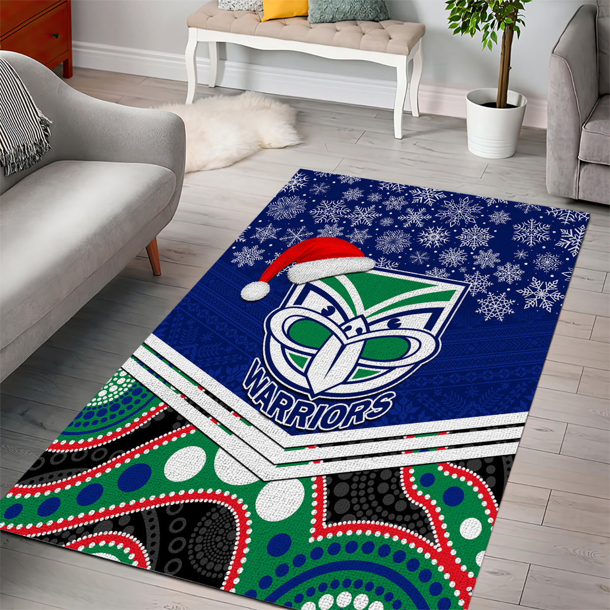 custom-warriors-rugby-christmas-area-rug-merry-xmas-2023-mix-aboriginal-art