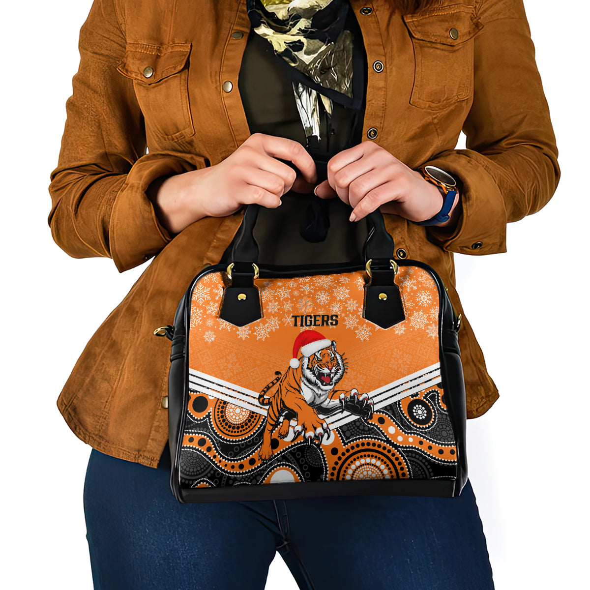 custom-tigers-rugby-christmas-shoulder-handbag-merry-xmas-2023-mix-aboriginal-art