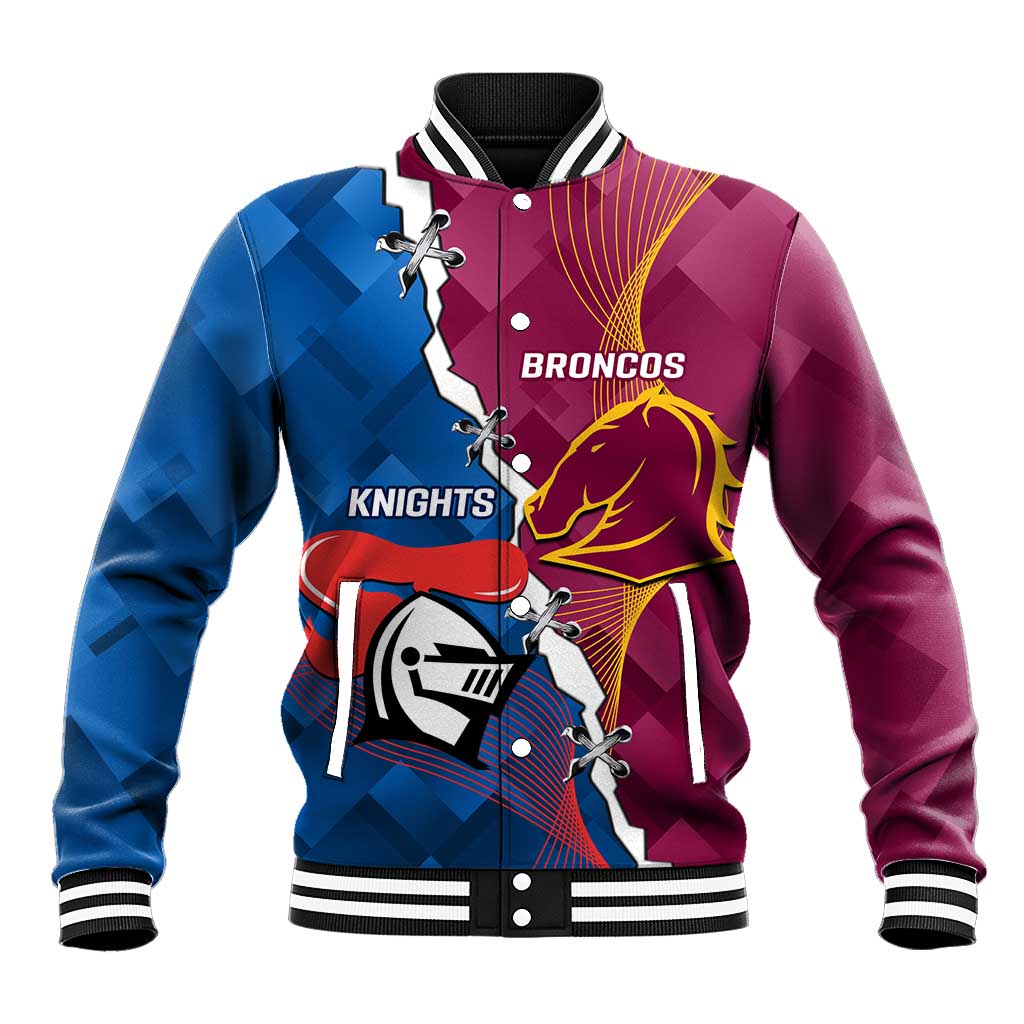 Custom Broncos And Knights Rugby Baseball Jacket Dynamic Version