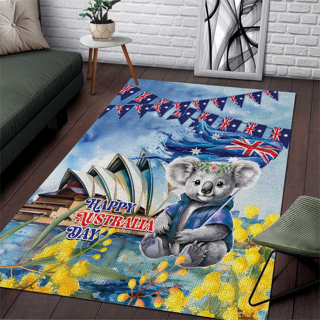 Koala Australia Day Area Rug Proud Aussie Sydney Opera House