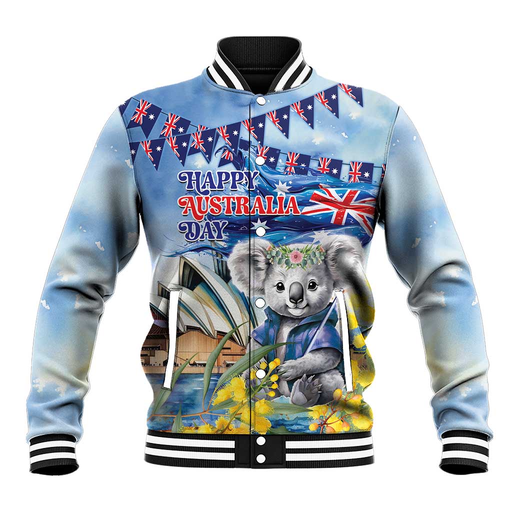 Koala Australia Day Baseball Jacket Proud Aussie Sydney Opera House