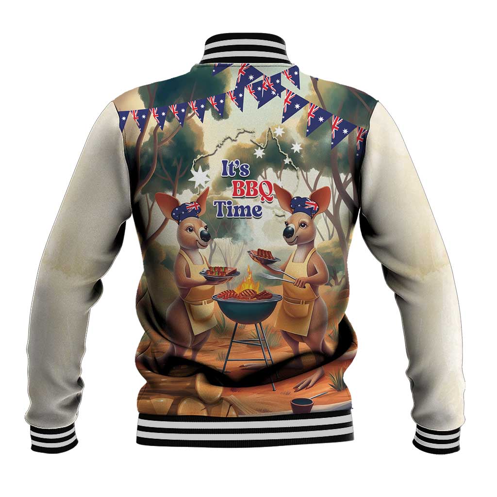 Kangaroos Australia Day Baseball Jacket It's Barbecue Time