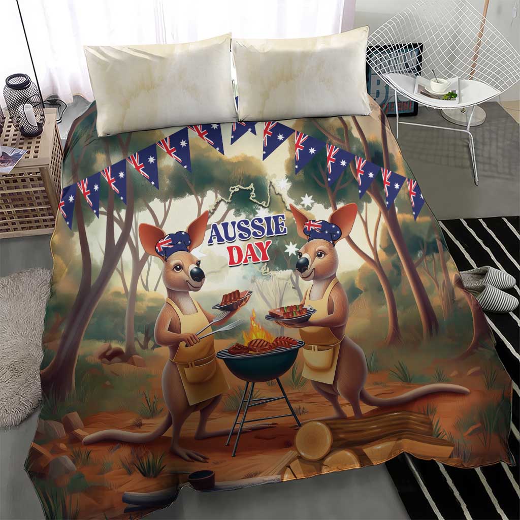 Kangaroos Australia Day Bedding Set It's Barbecue Time