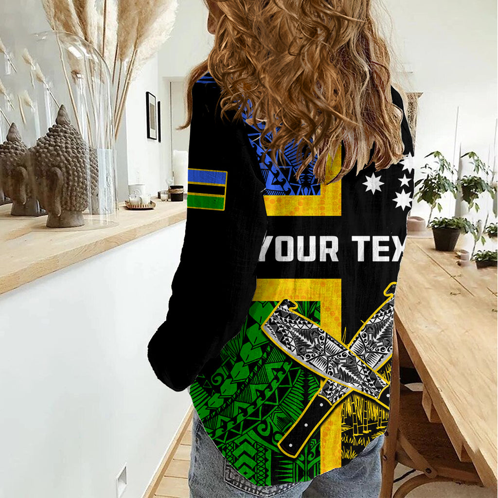 (Custom Personalised) Australian South Sea Islanders Flag Style Women Casual Shirt LT14