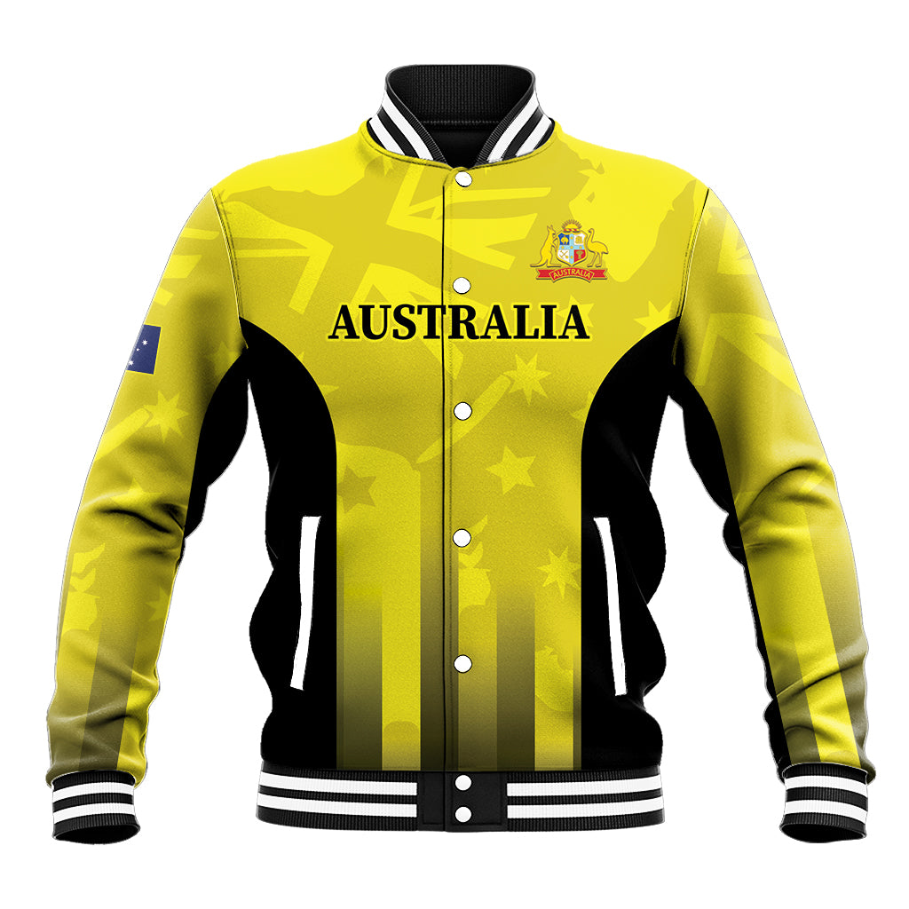 Custom Australia Cricket Baseball Jacket 2024 World Cup Go Aussie - Gold Version