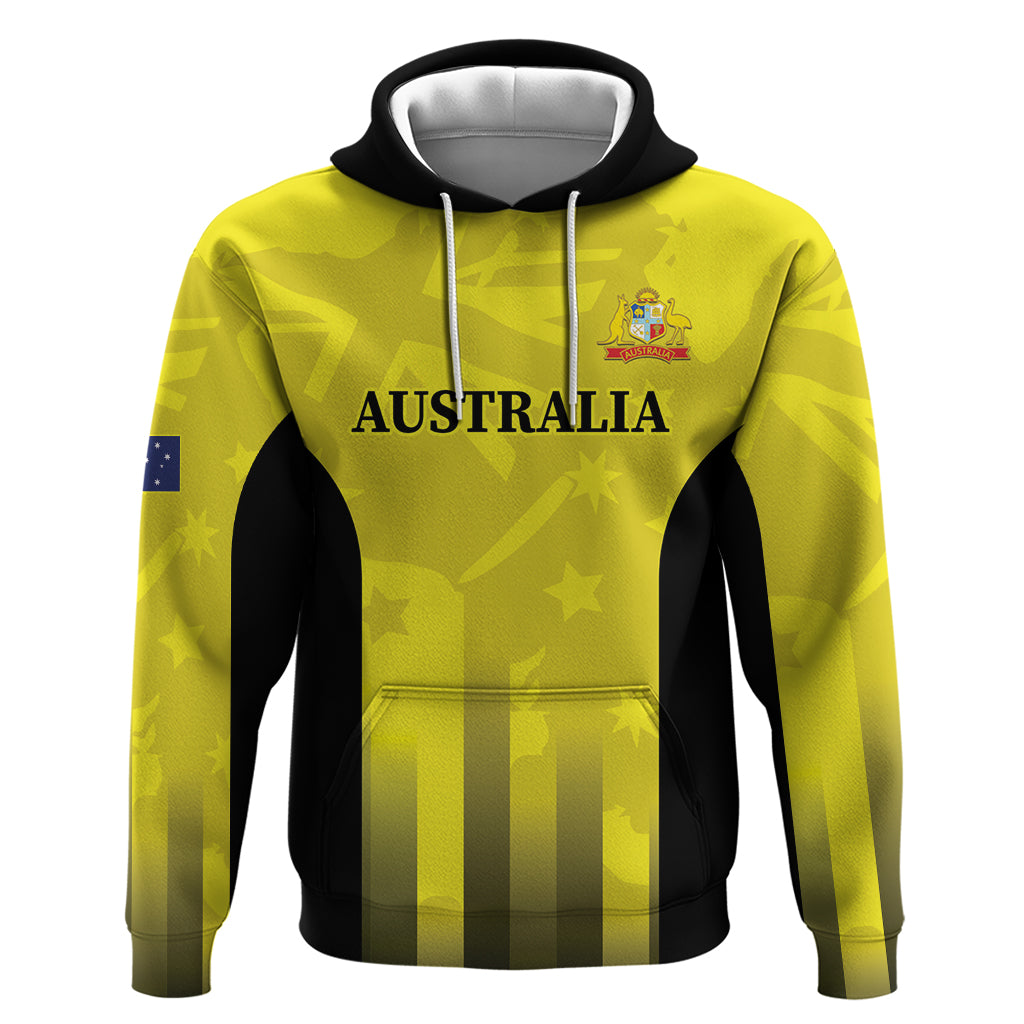 Custom Australia Cricket Hoodie 2024 World Cup Go Aussie - Gold Version