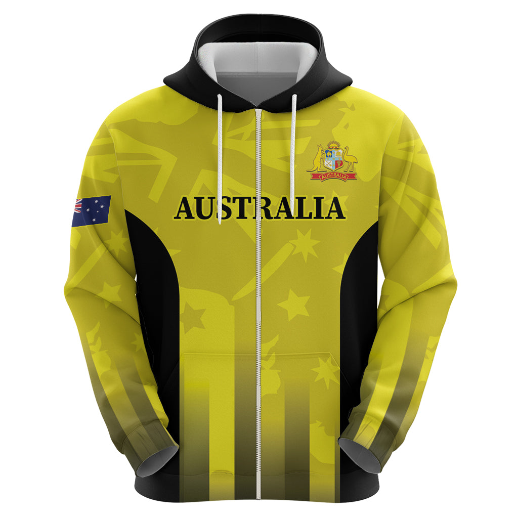 Custom Australia Cricket Hoodie 2024 World Cup Go Aussie - Gold Version