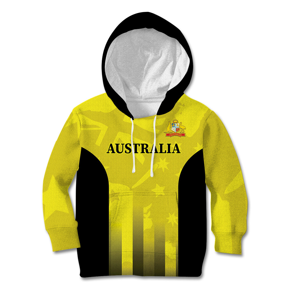 Custom Australia Cricket Kid Hoodie 2024 World Cup Go Aussie - Gold Version