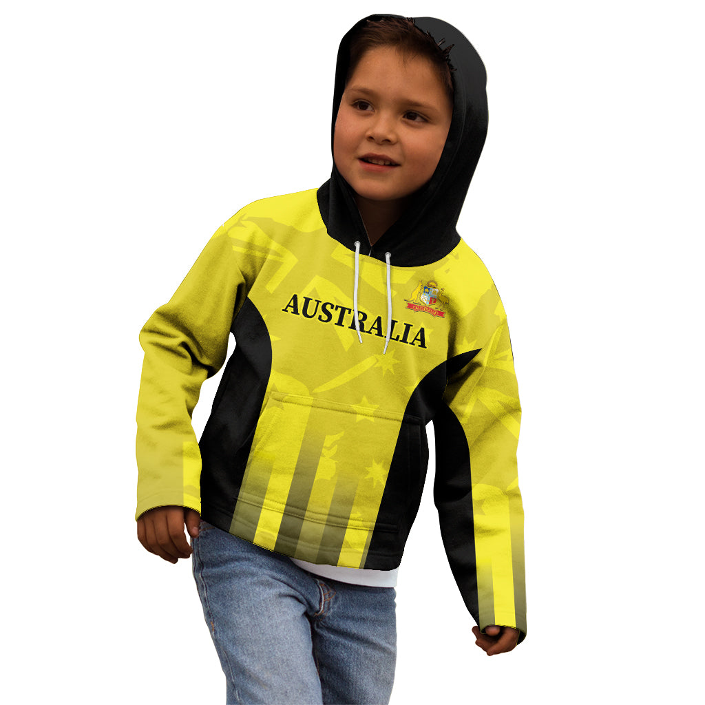 Custom Australia Cricket Kid Hoodie 2024 World Cup Go Aussie - Gold Version