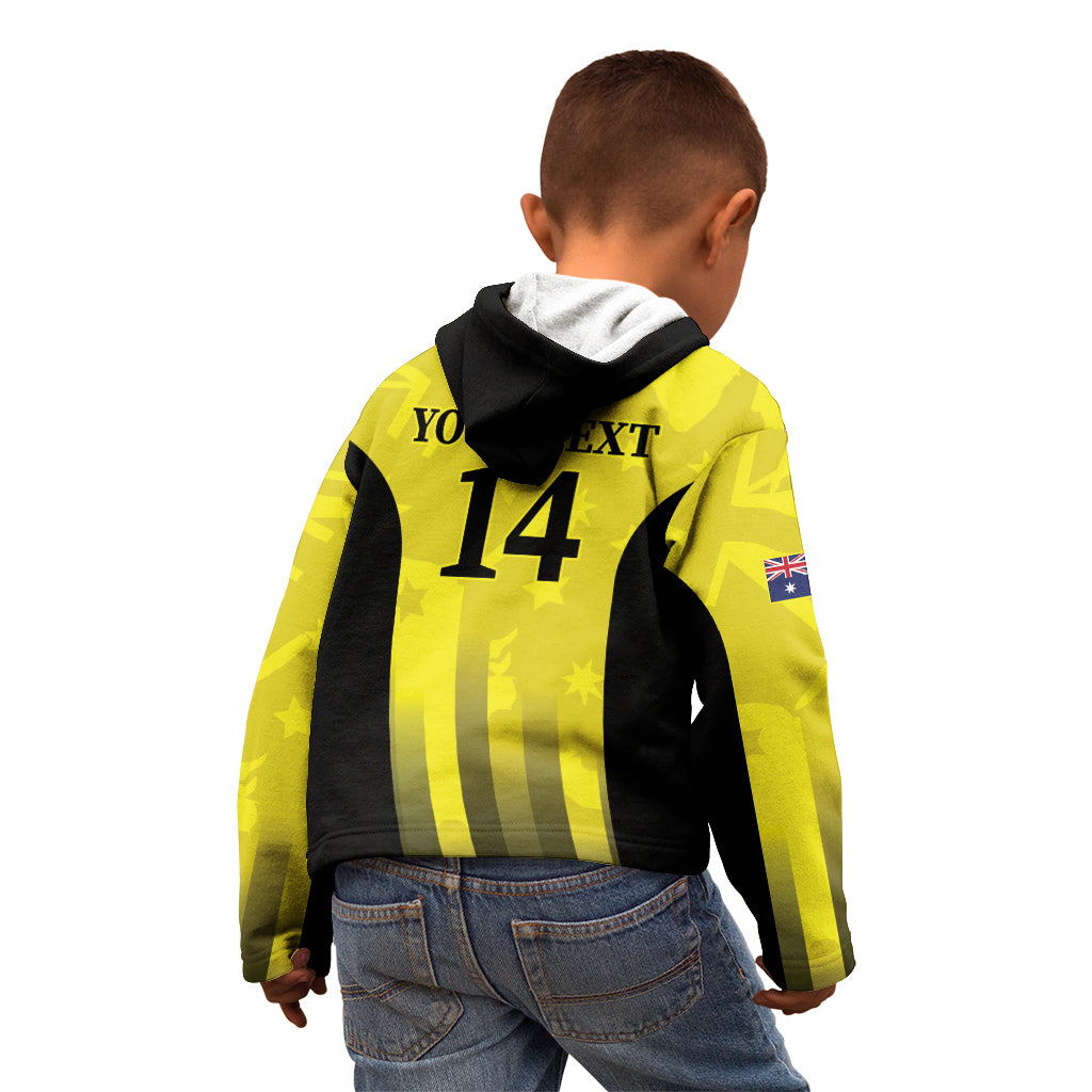 Custom Australia Cricket Kid Hoodie 2024 World Cup Go Aussie - Gold Version