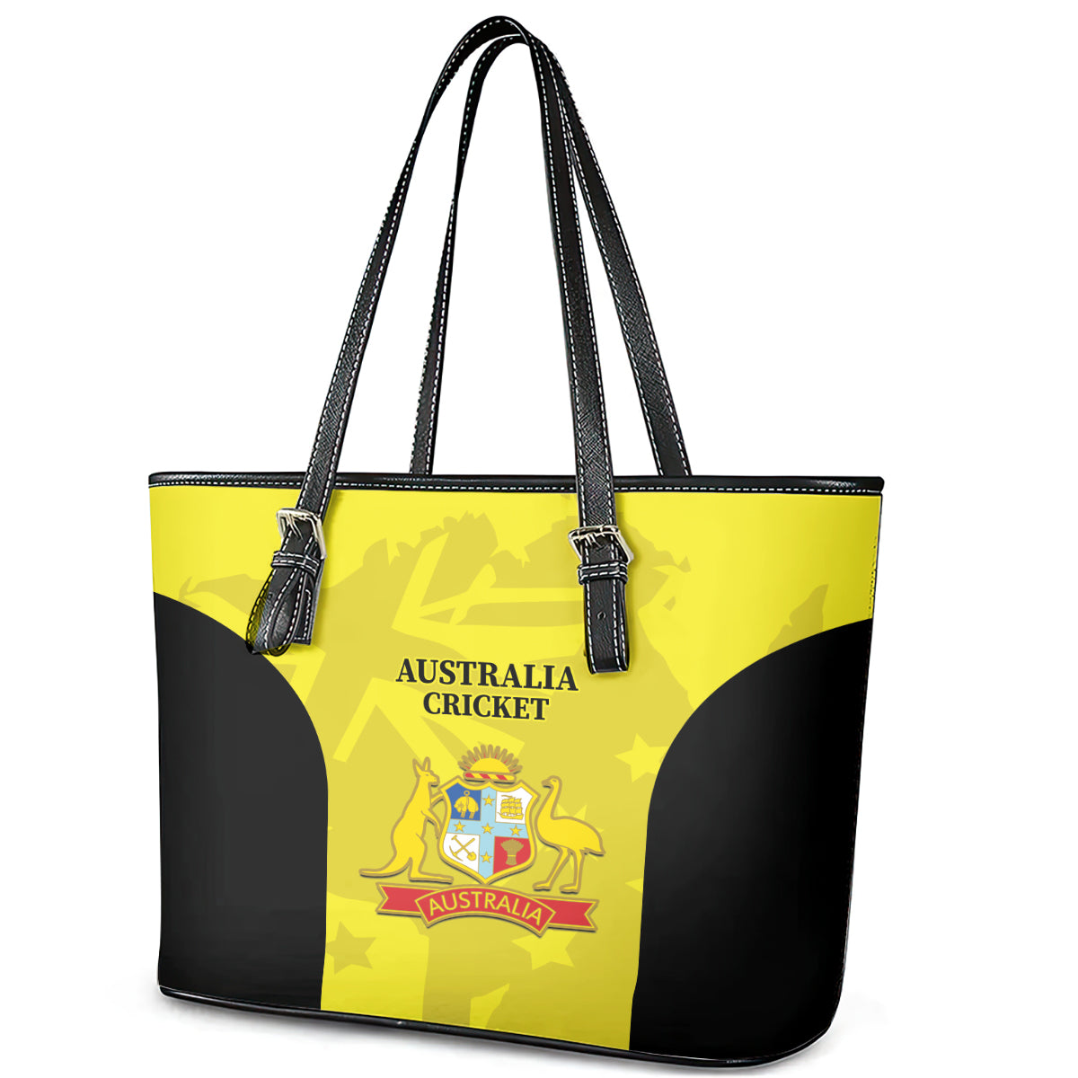 Australia Cricket Leather Tote Bag 2024 World Cup Go Aussie - Gold Version