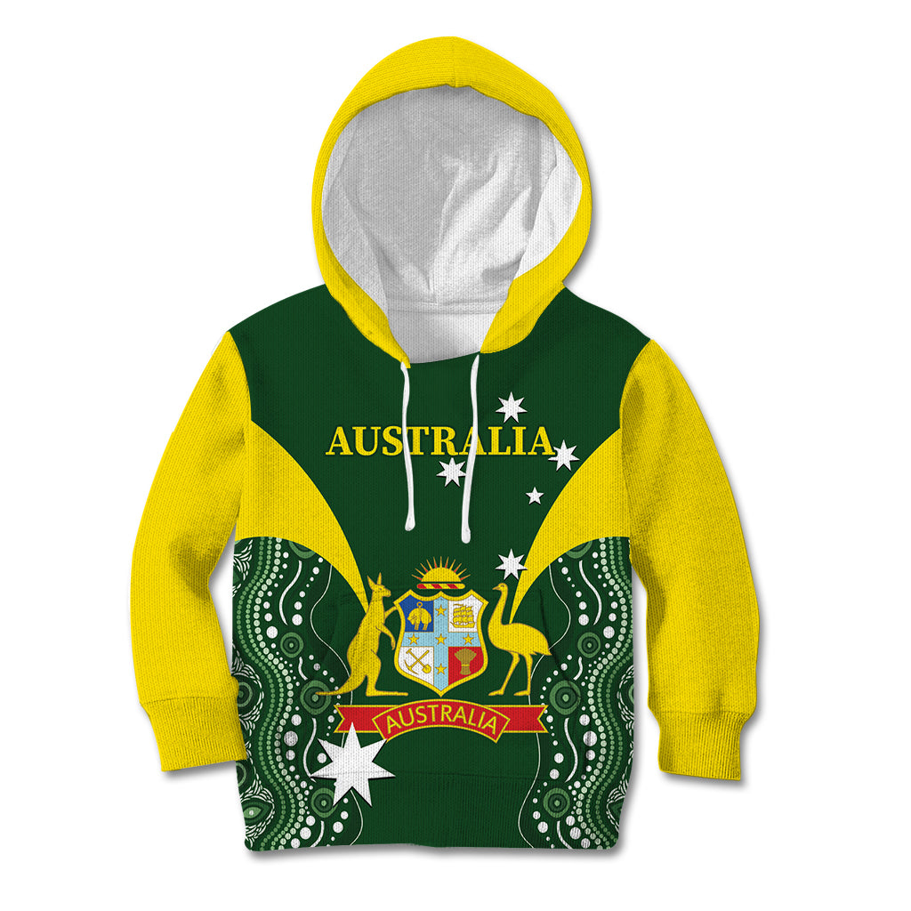 Custom Australia Cricket Kid Hoodie 2024 World Cup Go Aussie - Green Version