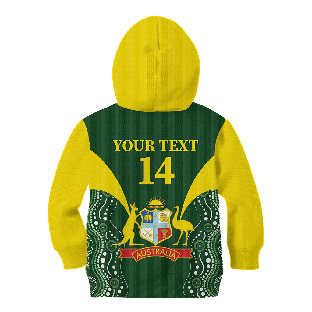 Custom Australia Cricket Kid Hoodie 2024 World Cup Go Aussie - Green Version