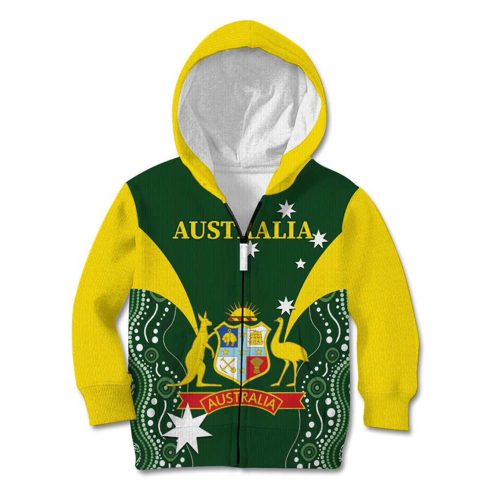 Custom Australia Cricket Kid Hoodie 2024 World Cup Go Aussie - Green Version