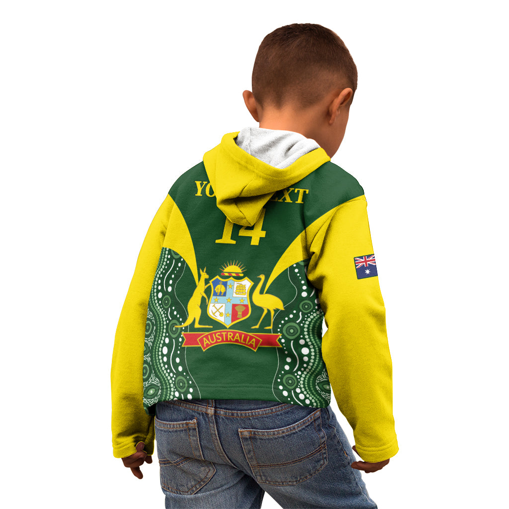 Custom Australia Cricket Kid Hoodie 2024 World Cup Go Aussie - Green Version