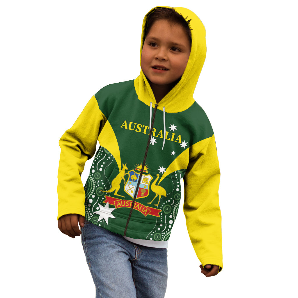 Custom Australia Cricket Kid Hoodie 2024 World Cup Go Aussie - Green Version