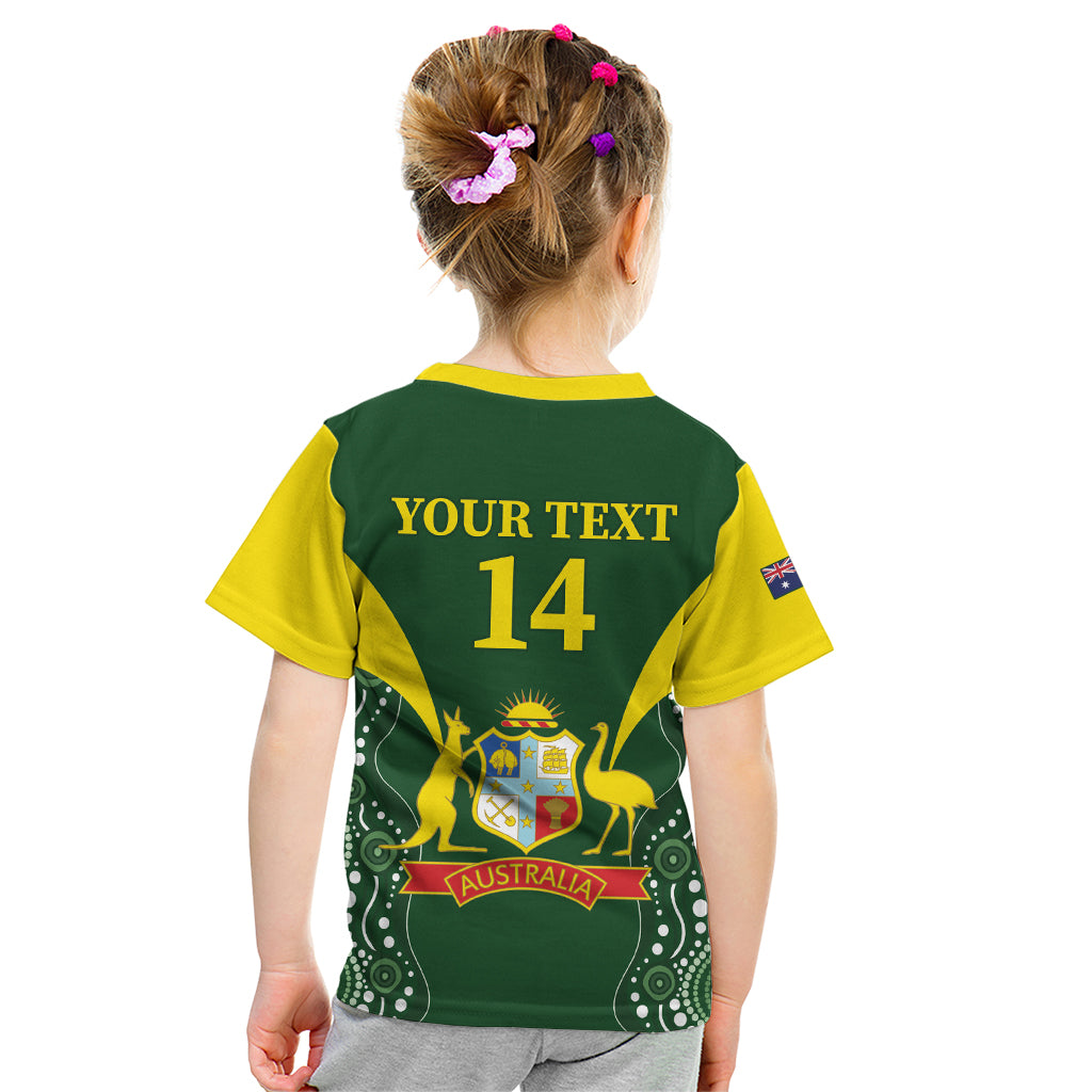 Custom Australia Cricket Kid T Shirt 2024 World Cup Go Aussie - Green Version