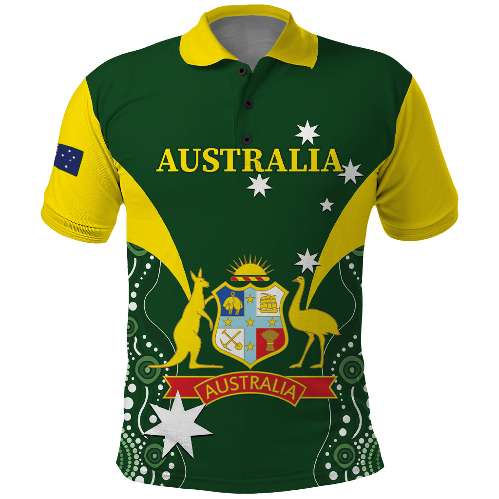 Custom Australia Cricket Polo Shirt 2024 World Cup Go Aussie - Green Version