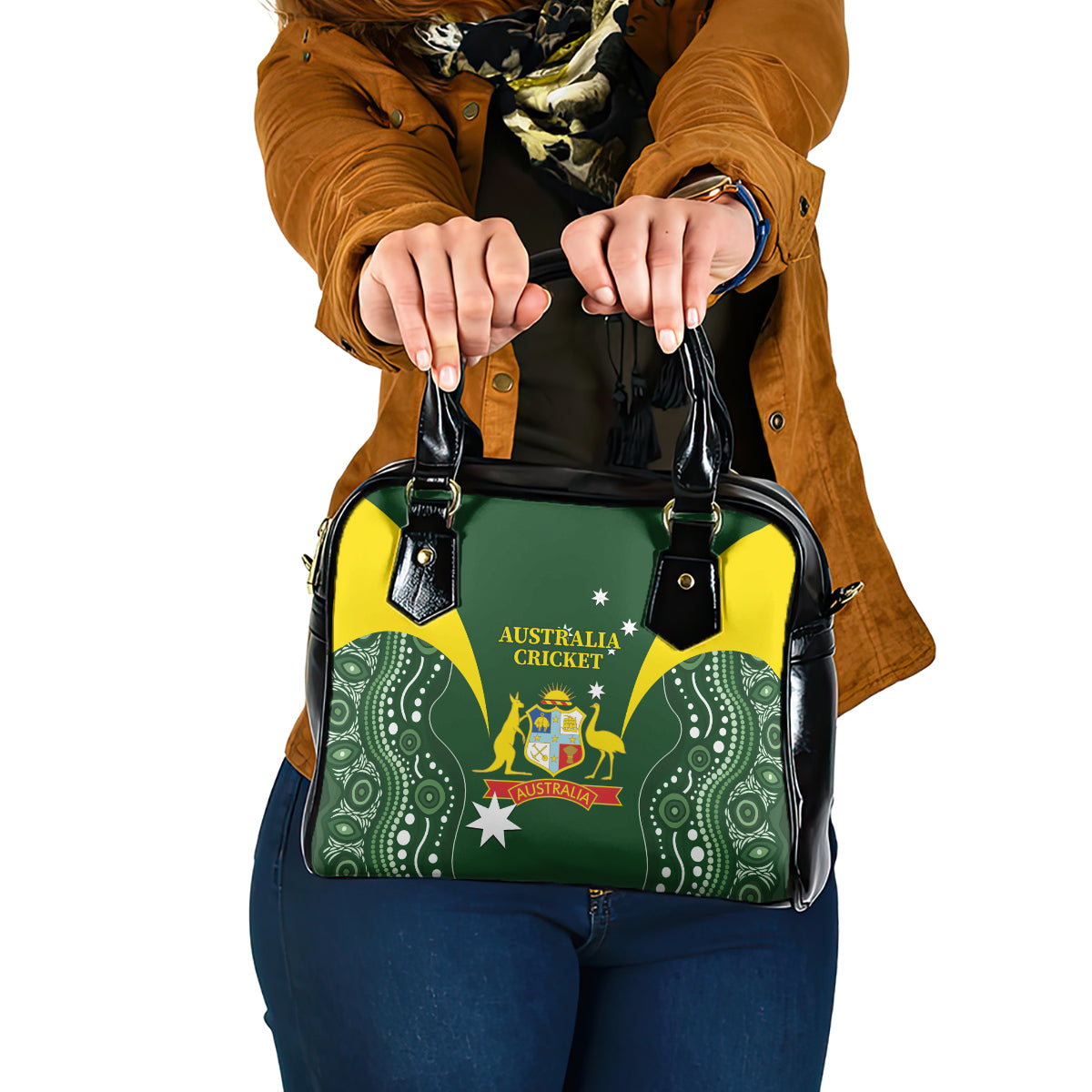 Australia Cricket Shoulder Handbag 2024 World Cup Go Aussie - Green Version