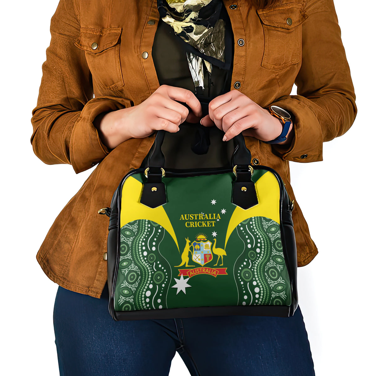 Australia Cricket Shoulder Handbag 2024 World Cup Go Aussie - Green Version