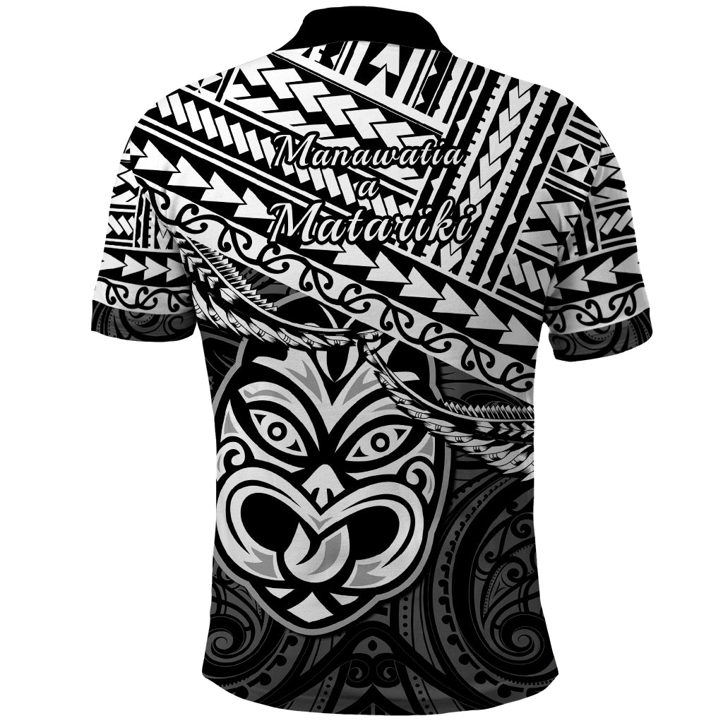 Matariki New Zealand Polo Shirt Maori New Year Tiki Black Version LT14