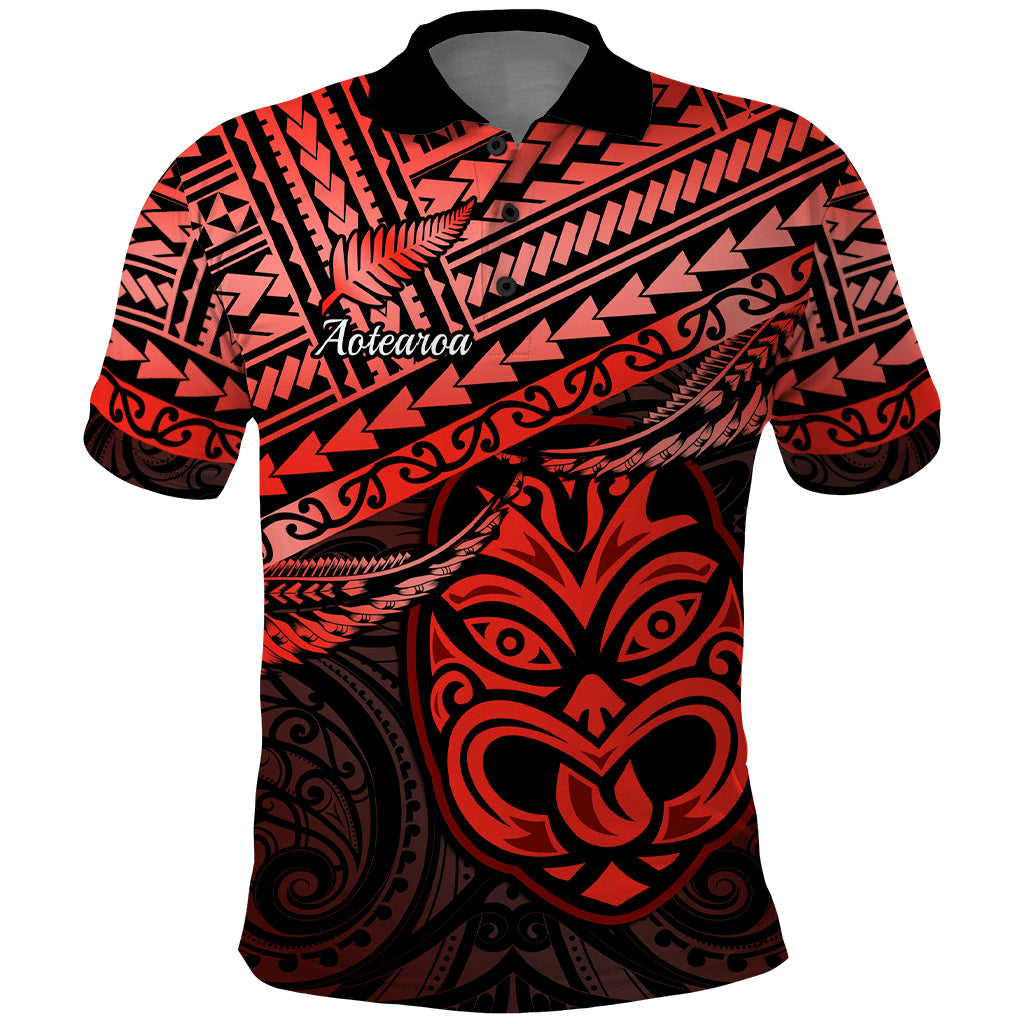 Personalised Matariki New Zealand Polo Shirt Maori New Year Tiki Red Version LT14