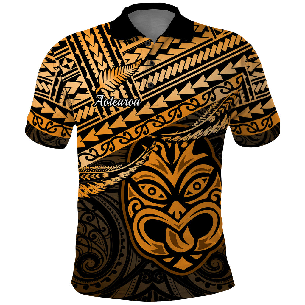 Personalised Matariki New Zealand Polo Shirt Maori New Year Tiki Gold Version LT14