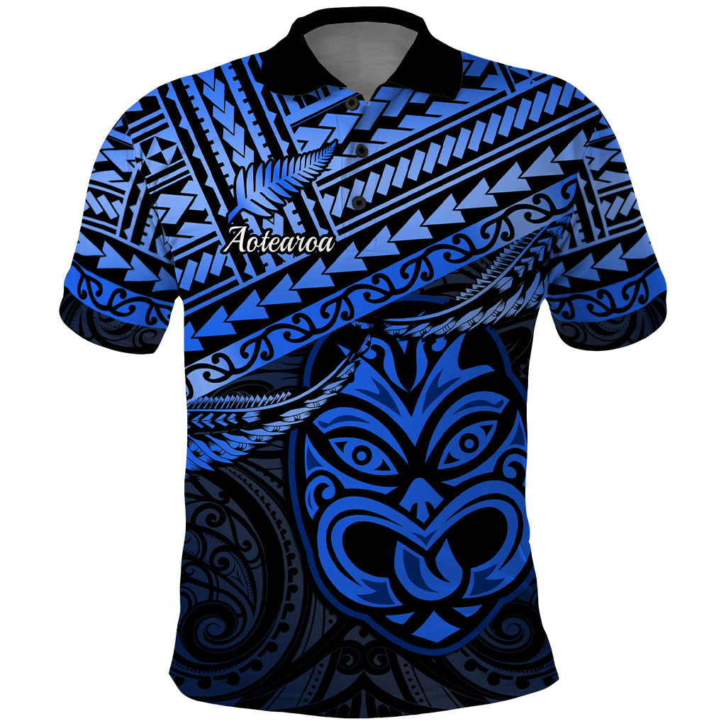 Personalised Matariki New Zealand Polo Shirt Maori New Year Tiki Blue Version LT14