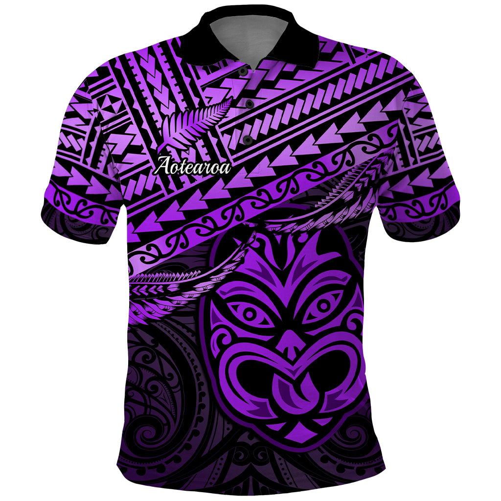 Personalised Matariki New Zealand Polo Shirt Maori New Year Tiki Purple Version LT14