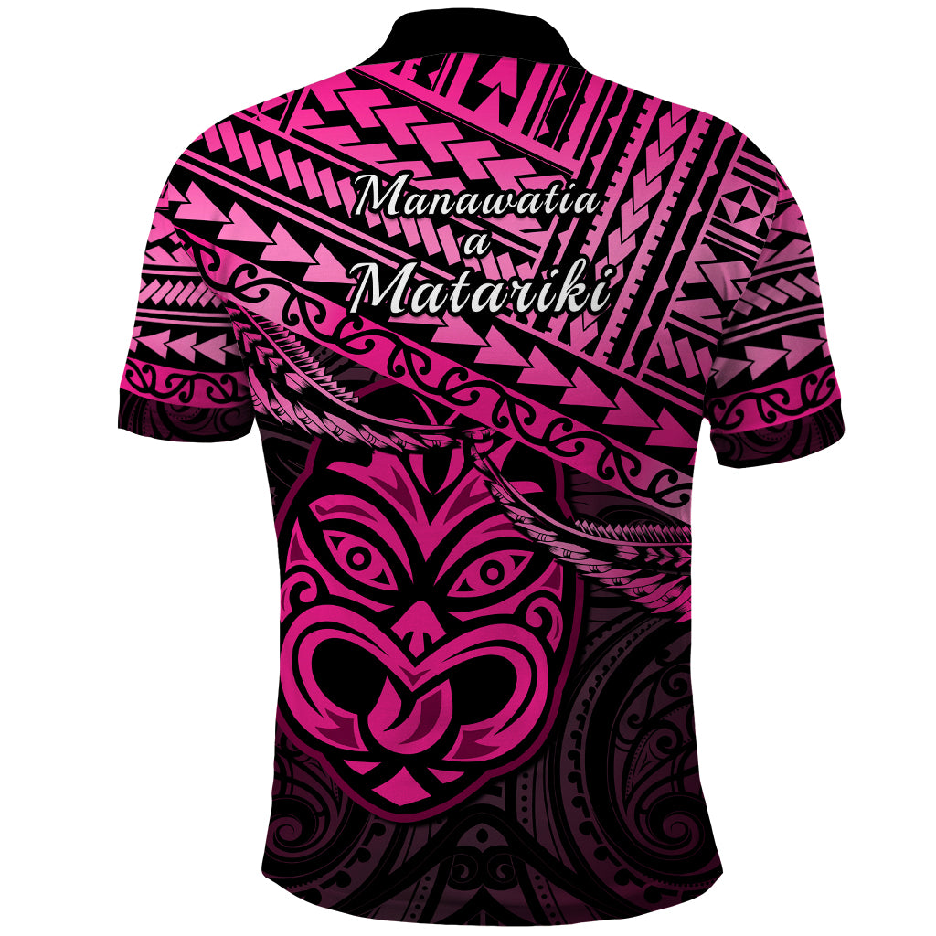 Matariki New Zealand Polo Shirt Maori New Year Tiki Pink Version LT14