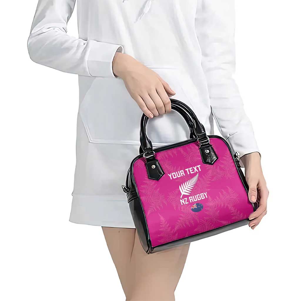 Custom New Zealand Silver Fern Rugby Shoulder Handbag Go Aotearoa - Pink Version