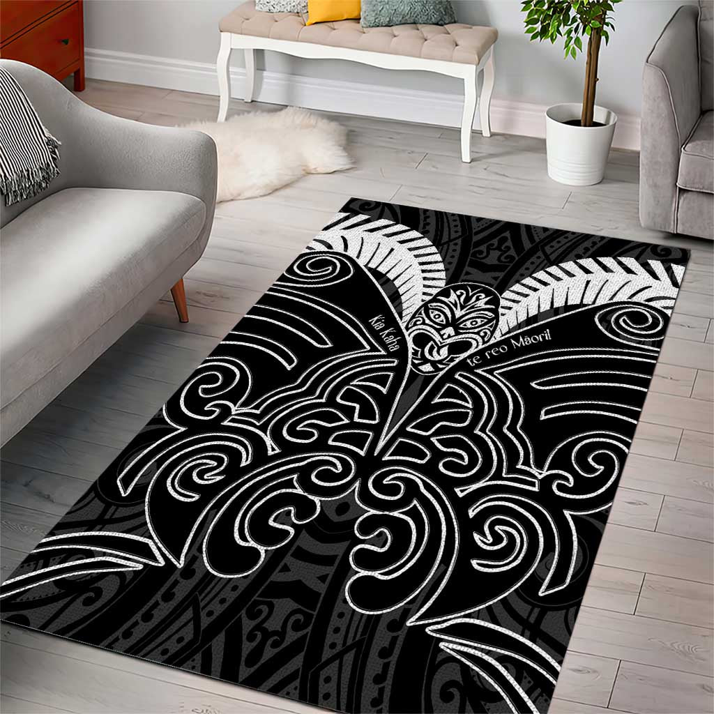 Kia Kaha Te Reo Maori Area Rug Aotearoa Hei Tiki With Hongi