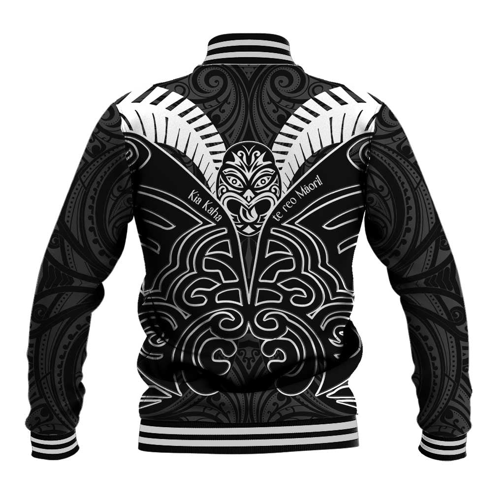 Kia Kaha Te Reo Maori Baseball Jacket Aotearoa Hei Tiki With Hongi