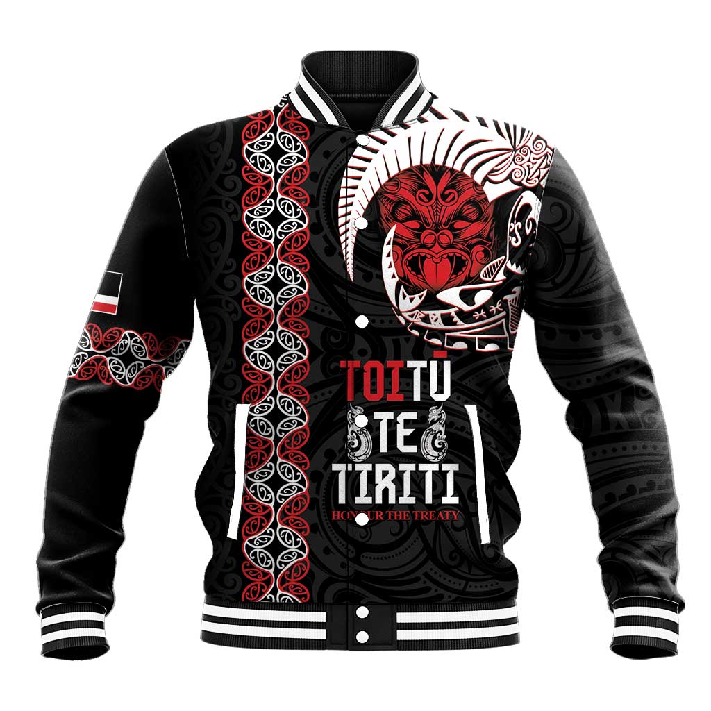 Aotearoa Toitu Te Tiriti Baseball Jacket Honour The Treaty Maori Haka