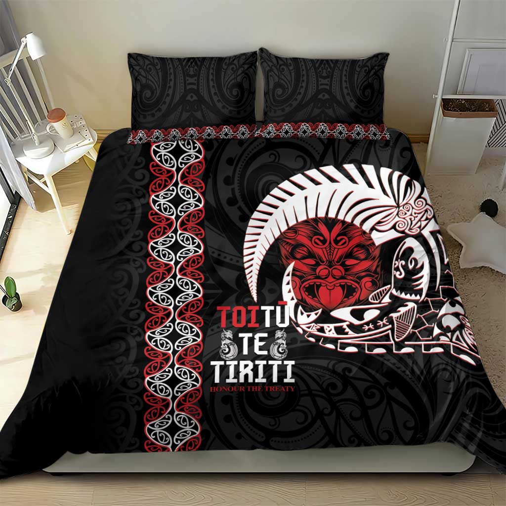 Aotearoa Toitu Te Tiriti Bedding Set Honour The Treaty Maori Haka