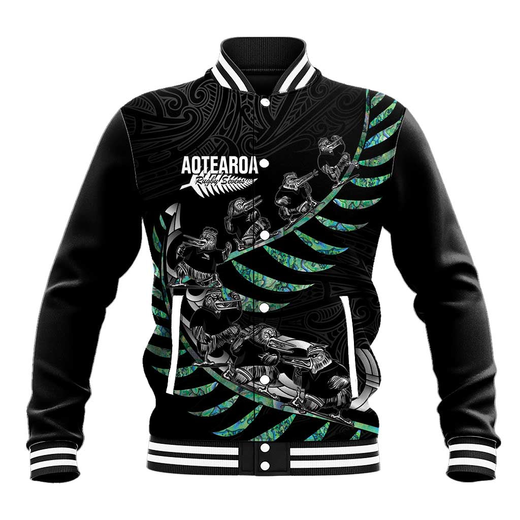 Custom New Zealand Silver Fern Rugby Baseball Jacket Aotearoa Kiwi Maori Pattern