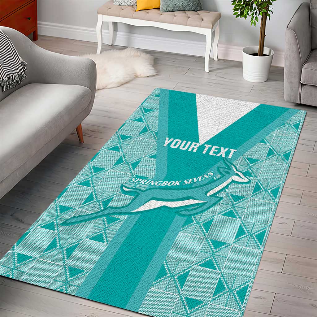 Custom South Africa Rugby Area Rug Go Champions Springboks - Teal Version