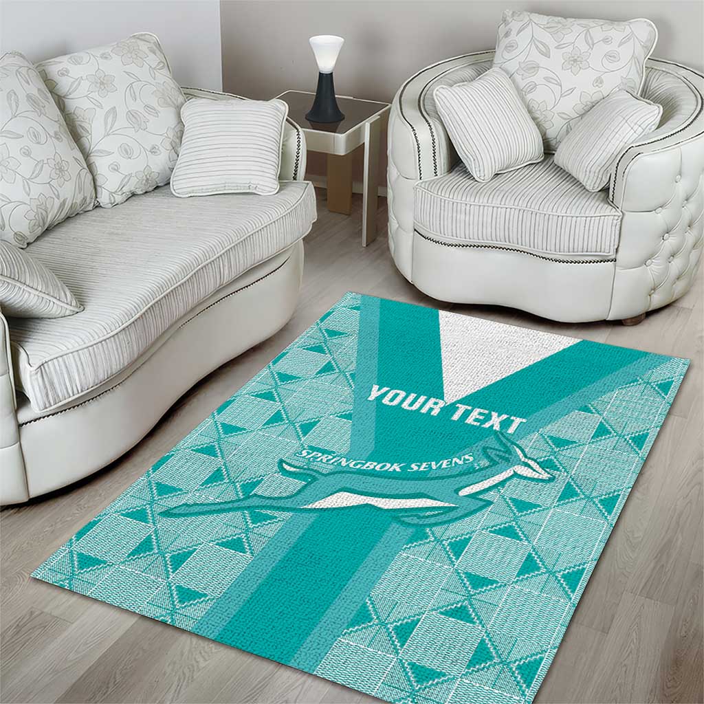 Custom South Africa Rugby Area Rug Go Champions Springboks - Teal Version