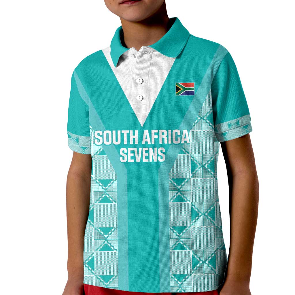 Custom South Africa Rugby Kid Polo Shirt Go Champions Springboks - Teal Version